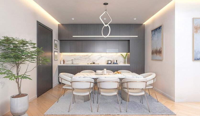 02-Dining-R1-836×484 Bohemian Residences, Luxury Apartments for Sale in Nyarutarama, Kigali