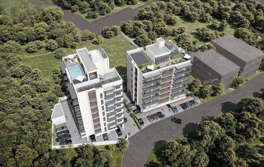 06-aerial-rooftop-amenities Golf Central Residences Apartments for Sale in Kigali